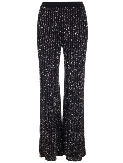 Missoni Flared Knitted Trousers In Schwarz