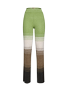 Gcds High-waisted Lurex Trousers In Military Green