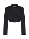 Jacquemus Black Le Chouchou 'la Veste Bahia Courte' Blazer In Black