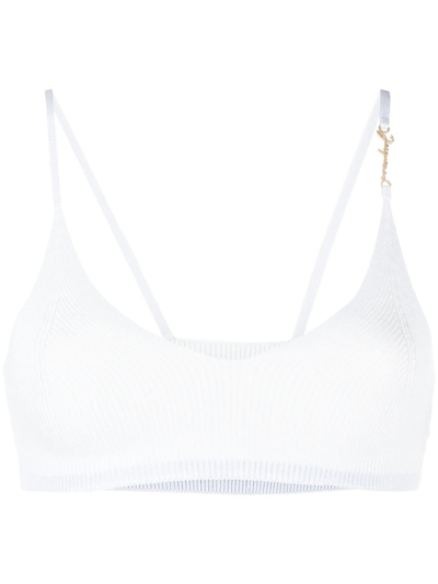 Jacquemus Le Bandeau Pralu Knitted Bra In Lilac