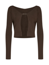 Jacquemus Cardigan In Dark Brown