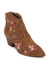 ASH Heidi Embroidered Suede Booties,0400095385041