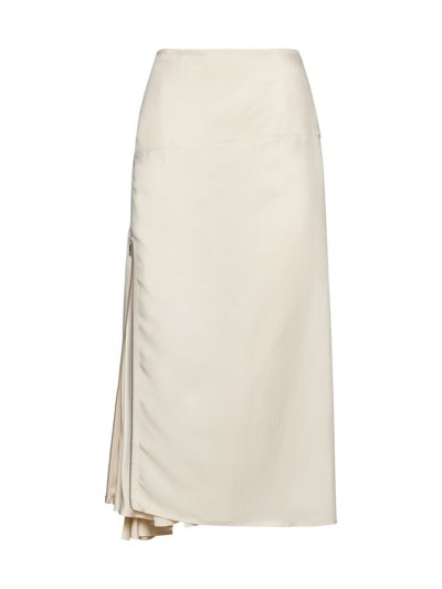 Jil Sander Wrap Skirt In White Candle