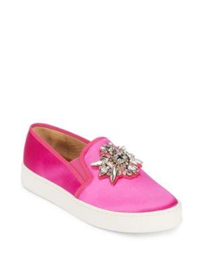Badgley Mischka Barre Crystal Embellished Slip-on Sneaker In Pink