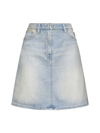 Kenzo Denim Miniskirt In Medium Stone Blue Denim