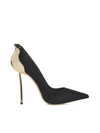 Le Silla Pointed Toe Stiletto Heels In Nero Oro