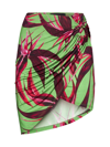 Louisa Ballou Coastline Print Viscose Miniskirt In Red Green Flower