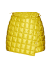 Moncler Quilted Glossed-shell Down Mini Wrap Skirt In Yellow