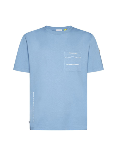 Moncler T-shirts And Polos In Clear Blue