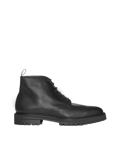Officine Creative Leather Boots In Buttero Nero