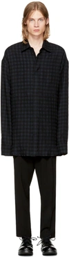 ANN DEMEULEMEESTER Black Wool Check Shirt