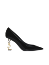 Saint Laurent Opyum Patent 110mm Ysl-heel Pumps - Golden Hardware In Black