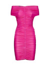 The Andamane Nicola Gathered Stretch Jersey Minidress In Fuchsia