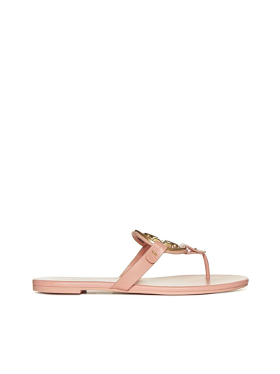 Tory Burch Miller Leather Thong Sandals In Powder