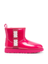 Ugg Women's Classic Clear Mini Faux-shearling Rain Boots In Pink