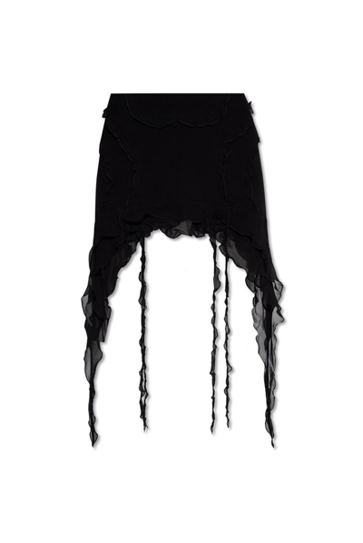 Misbhv Ruffled Chiffon Mini Skirt In Black