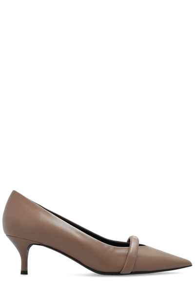 Furla Core 60mm Logo-lettering Leather Pumps In Brown