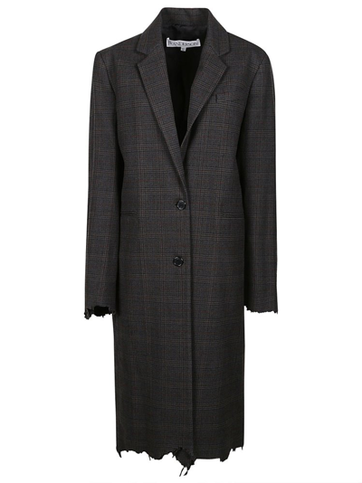 Jw Anderson Virgin Wool Distressed Coat In Grey