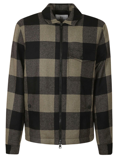 Woolrich Checked Wool-blend Shirt Jacket In Green