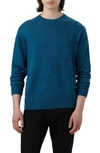 BUGATCHI EMBROIDERED MERINO WOOL CREWNECK SWEATER