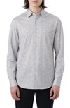 Bugatchi James Ooohcotton® Diamond Check Print Button-up Shirt In Chalk