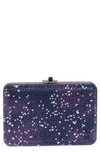 Judith Leiber Slim Slide Galaxy Clutch With Removable Shoulder Chain In Silver Dark Indig