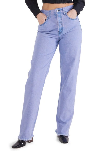 Etica Carine Super High Waist Straight Leg Jeans In Purple