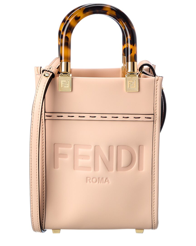 Fendi Mini Sunshine Shopper In Pink