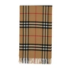 Burberry Giant Check Washed Cashmere Fringe Scarf In Archive_beige