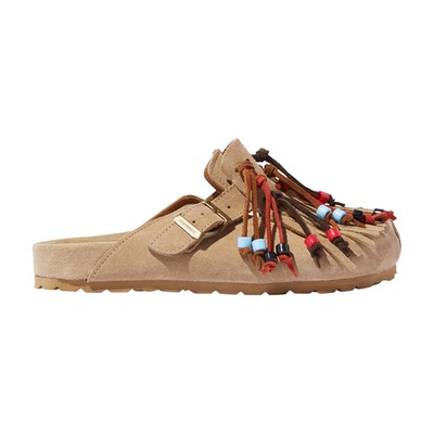 Scarosso Gea Mules In Beige - Suede