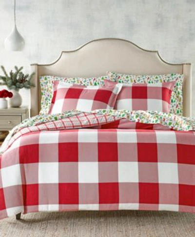 Charter Club Red Check Flannel Cotton Duvet Covers Created For Macys