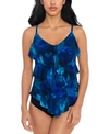 Magicsuit Hazy Daze Rita Ruffle Tankini Top In Hazy Daze