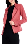 Nic + Zoe Fringe Mix Knit Jacket In Spice