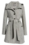 GALLERY BELTED HOODED A-LINE COAT