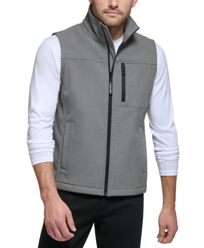 Calvin Klein Men's Infinite Stretch Soft Shell Vest In Light Grey