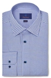David Donahue Trim Fit Royal Oxford Cotton Dress Shirt In Blue