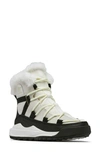Sorel Ona Rmx Glacy Faux Fur Waterproof Bootie In Sea Salt/ Black