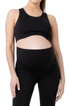 Ripe Maternity Tempo Stretch Nylon Maternity Crop Top In Black