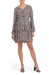 RIPE MATERNITY FLORENCE TIERED LONG SLEEVE FLORAL MATERNITY/NURSING DRESS