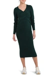 Ripe Maternity Heidi Cross Front Nursing Knit Dress Forest