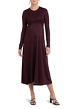 Ripe Maternity Maternity Ripe Jude Cross Front Nursing Dress Maroon/black