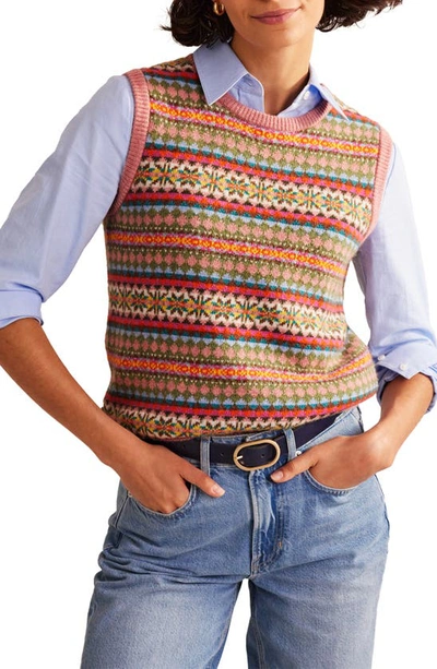 Boden Edie Fair Isle Sweater Vest Heritage Fair Isle Women
