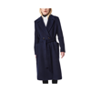 Bernardo Belted Wool Blend Longline Coat In Deep Navy