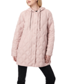 Bernardo Hooded Quilted Liner Jacket In Desert Rose