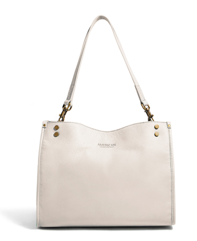 American Leather Co. Women's Lenox Triple Entry Satchel Handbag In Stone Smooth
