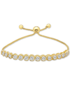 Macy's Lab-created White Sapphire Bolo Bracelet (3-7/8 Ct. T.w.) In Sterling Silver In Gold