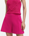 Mango High Waist Straight Shorts Fuchsia