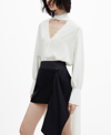 MANGO WOMEN'S TIE-NECK BLOUSE