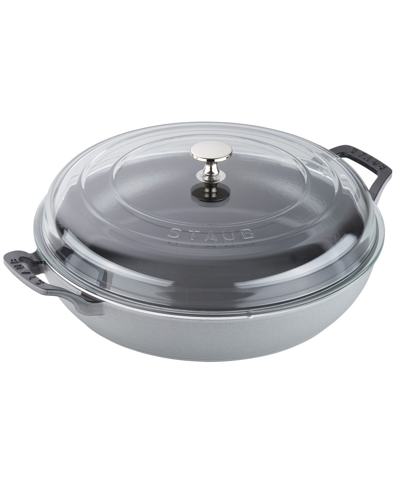 Staub 3.5-quart Braiser With Glass Lid In Matte Black