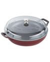 Staub 3.5-quart Enameled Cast Iron Braiser With Glass Lid In Grenadine